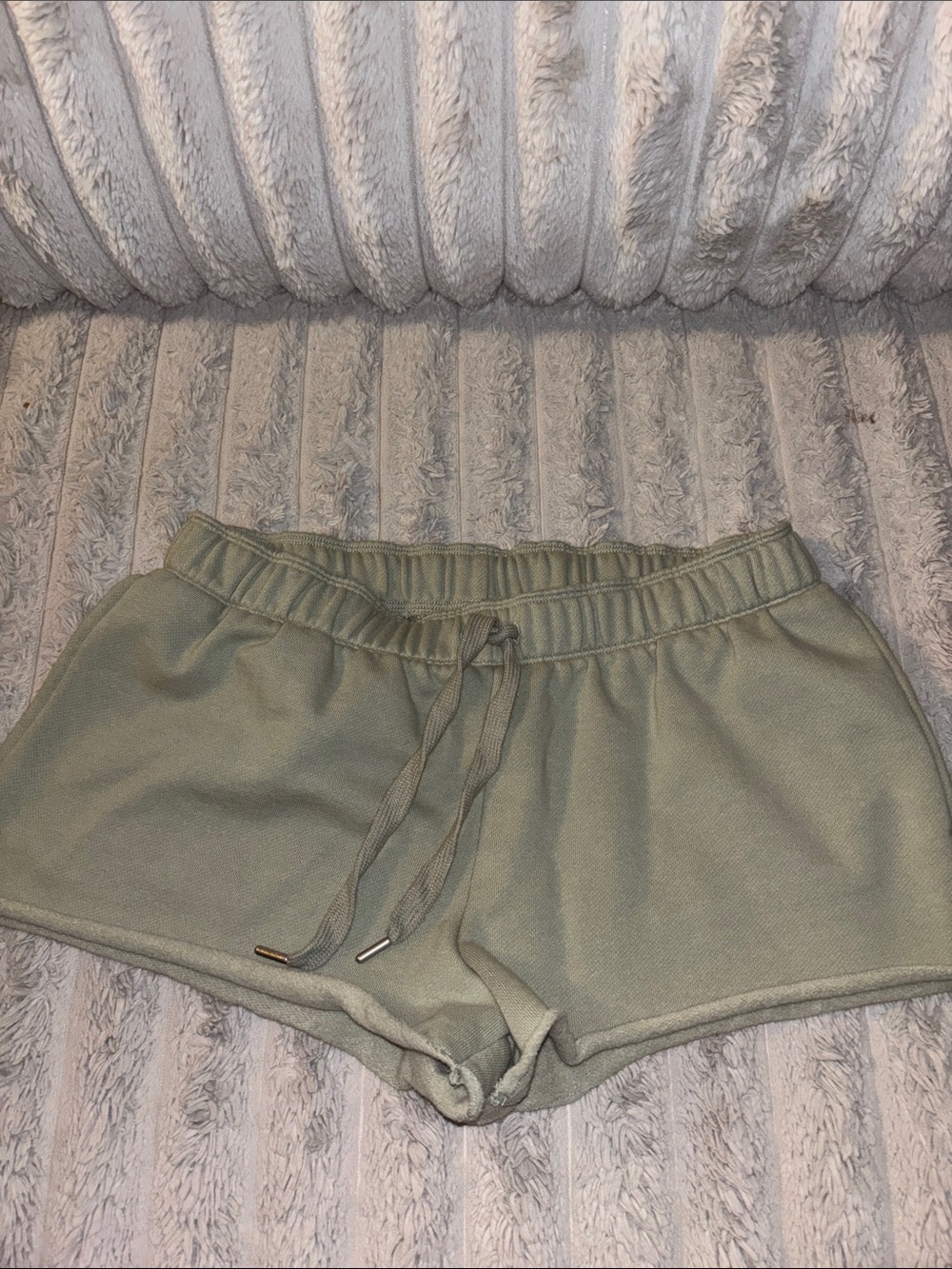 Victoria’s Secret Pink Olive Green fleece shorts size M
